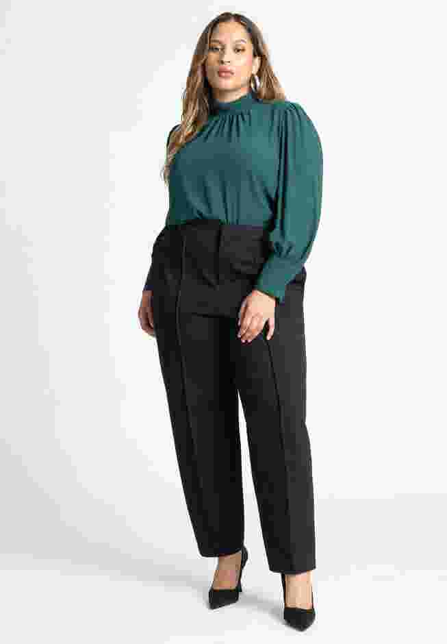 Shirred Mock Neck Blouse image number 4
