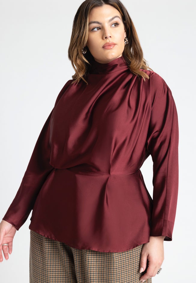 Dolman Sleeve Peplum Blouse image number null