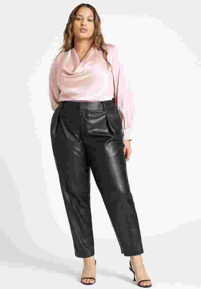 Draped Satin Cowl Neck Blouse image number 4