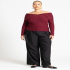 Ribbed Off The Shoulder Sweater image number null