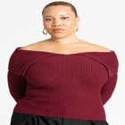 Ribbed Off The Shoulder Sweater image number null
