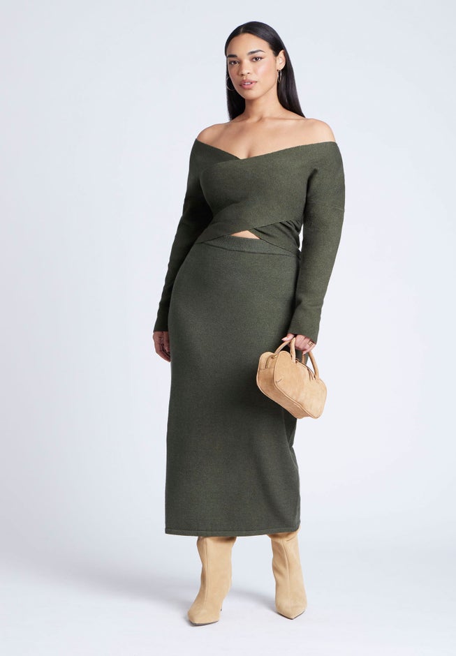 Wrap Front Cropped Sweater image number 3