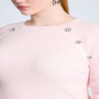 Button Detail Ribbed Sweater image number null