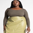 Scoop Neck Knitted Long Sleeve image number null