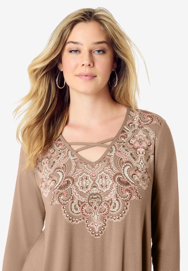 Criss Cross Ultra Drape Swing Tunic image number 3