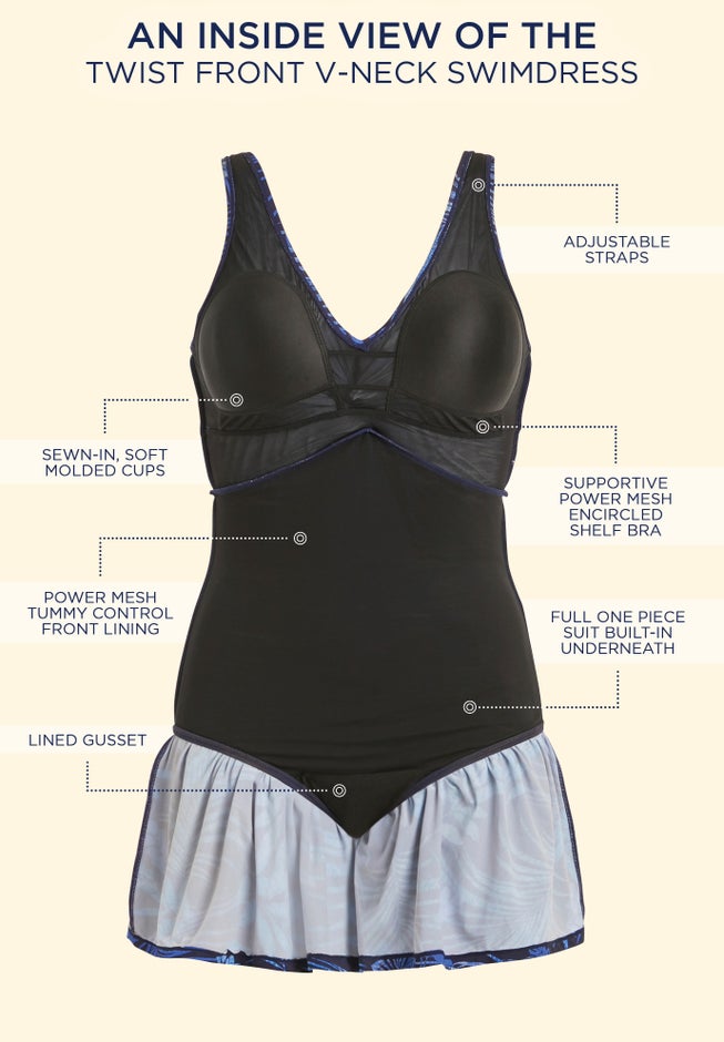 Twist-Front Swim Dress image number 6