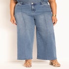 Pintuck Detail Flare Leg Jean image number null