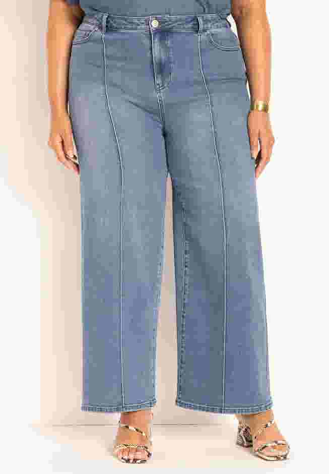 Pintuck Detail Flare Leg Jean image number 0