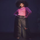 Wide Leg Distressed Jean image number null