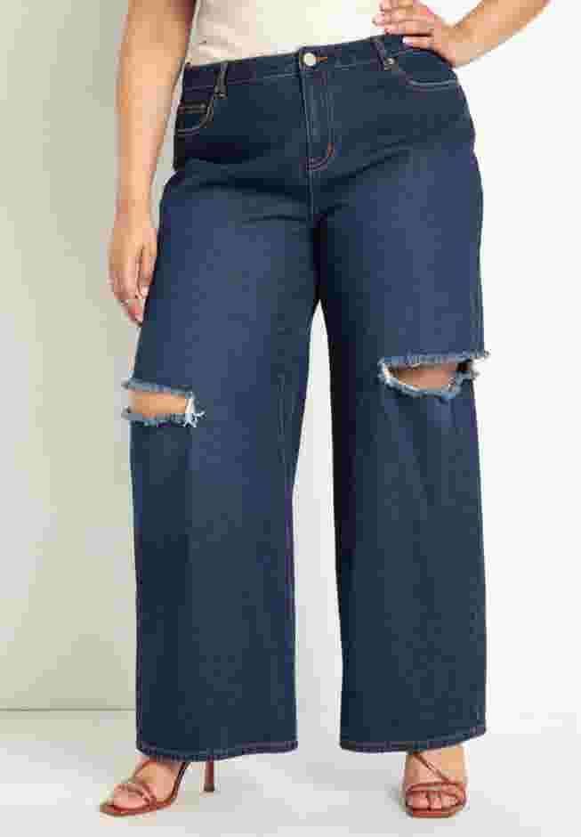 Distressed Wide Leg Jeans image number 0