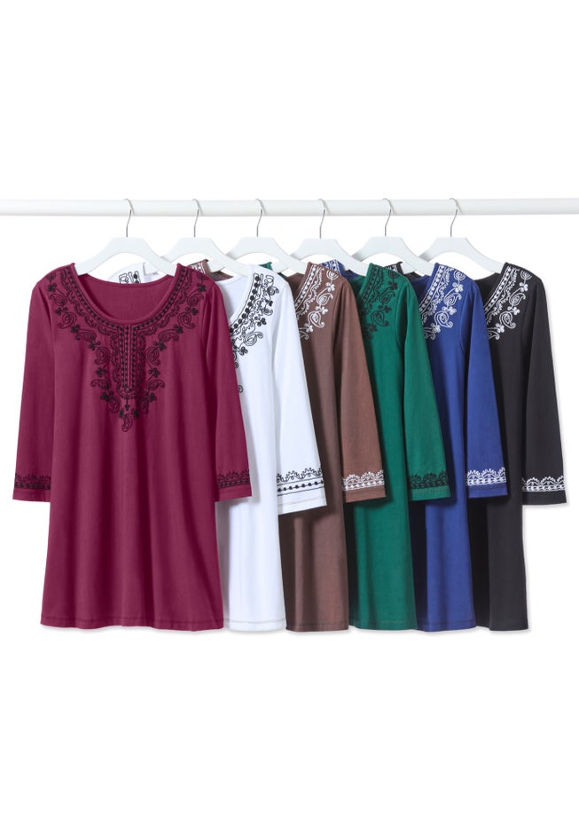 Embroidered Knit Tunic image number 5