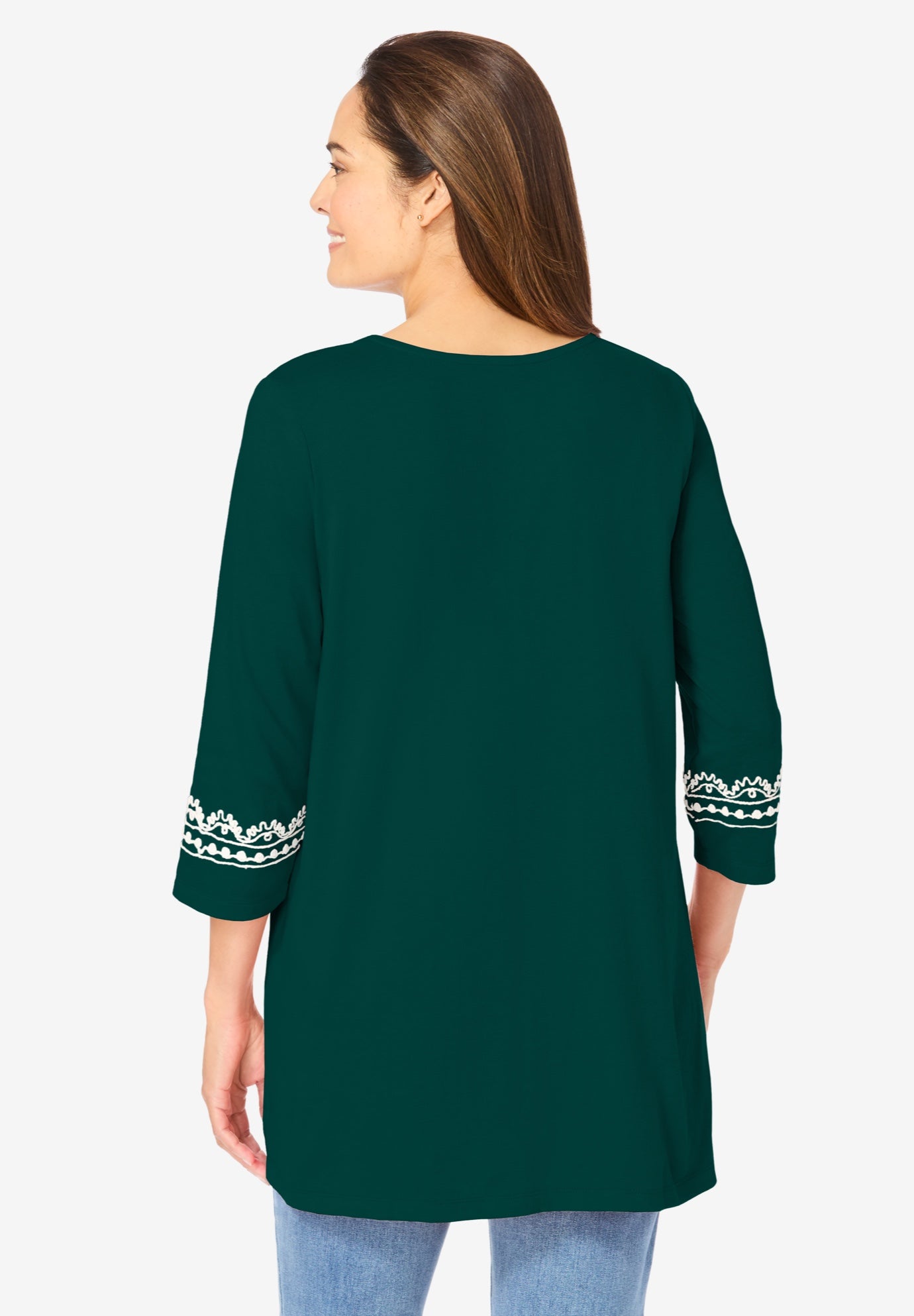 Embroidered Knit Tunic image number 1