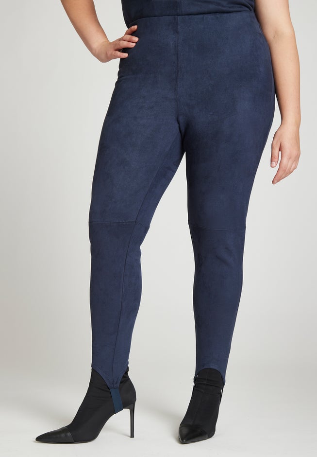 Barkwood x ELOQUII Faux Suede Leggings With Stirrups image number 2