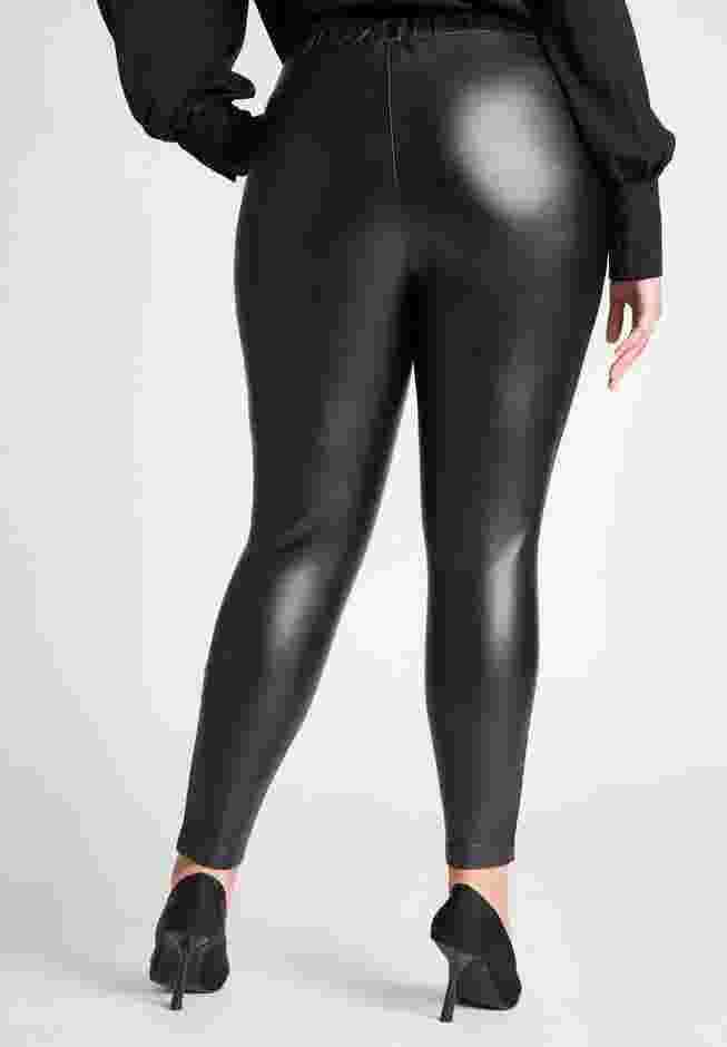 Button Detail Faux Leather Legging image number 2