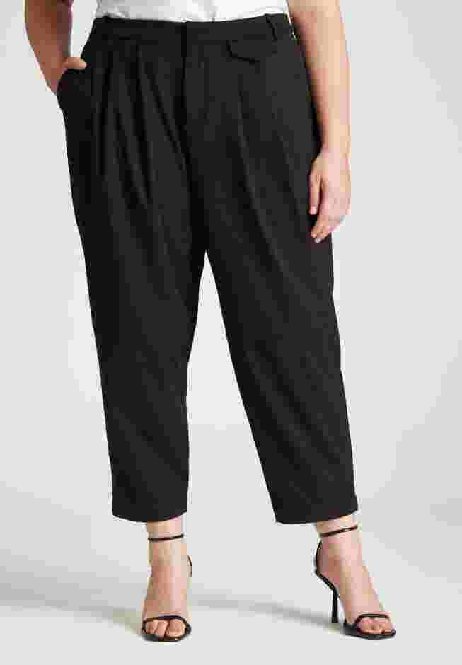 Barkwood x ELOQUII Faux Suede Trousers With Pocket Details image number 1