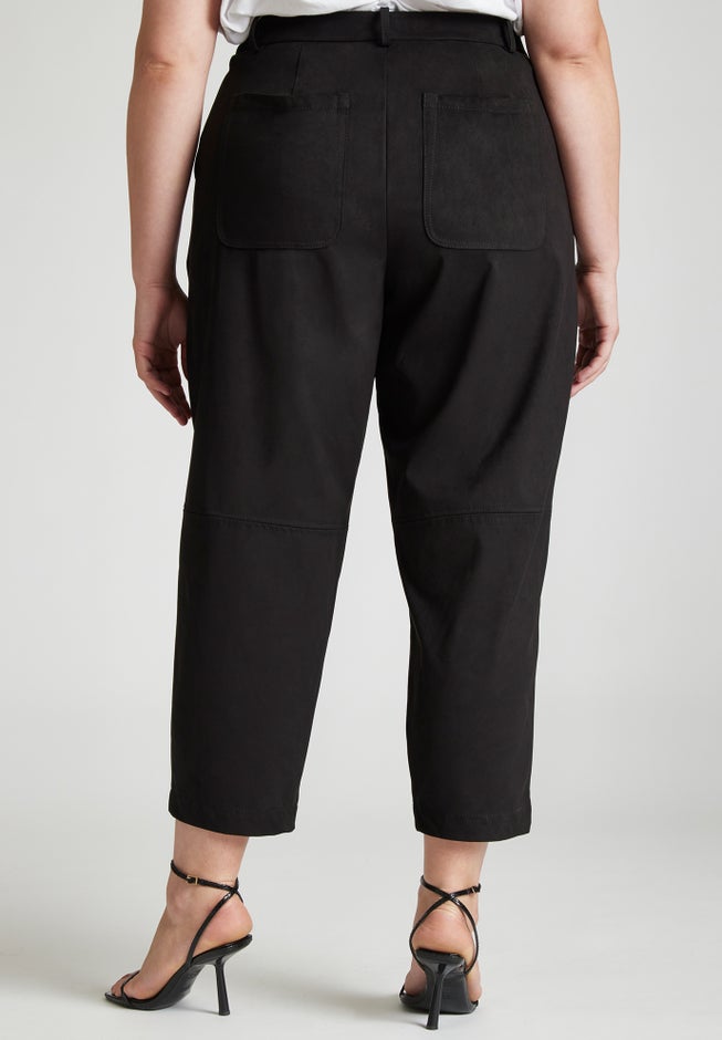 Barkwood x ELOQUII Faux Suede Trousers With Pocket Details image number null