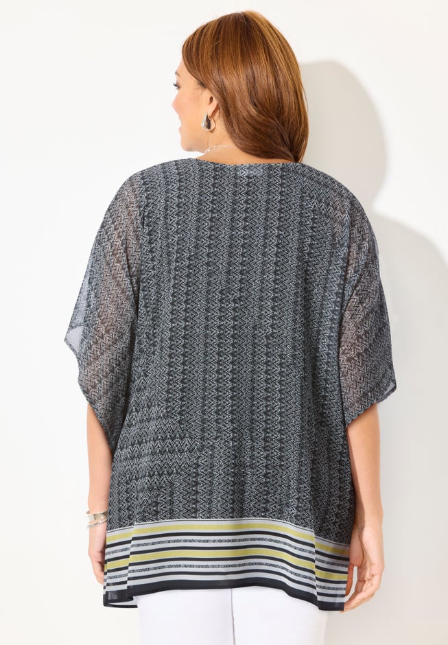 Georgette Peasant Poncho image number 1
