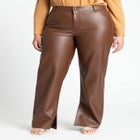 Slit Hem Faux Leather Pant image number null