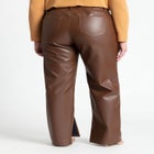 Slit Hem Faux Leather Pant image number null