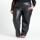 Slit Hem Faux Leather Pant image number null