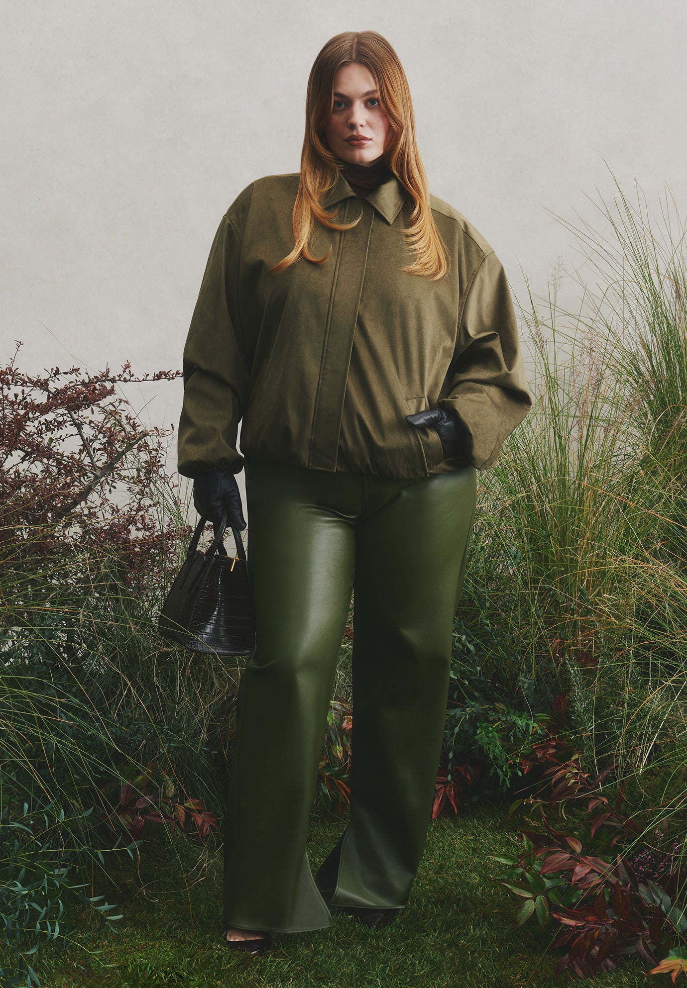 Slit Hem Faux Leather Pant image number 0