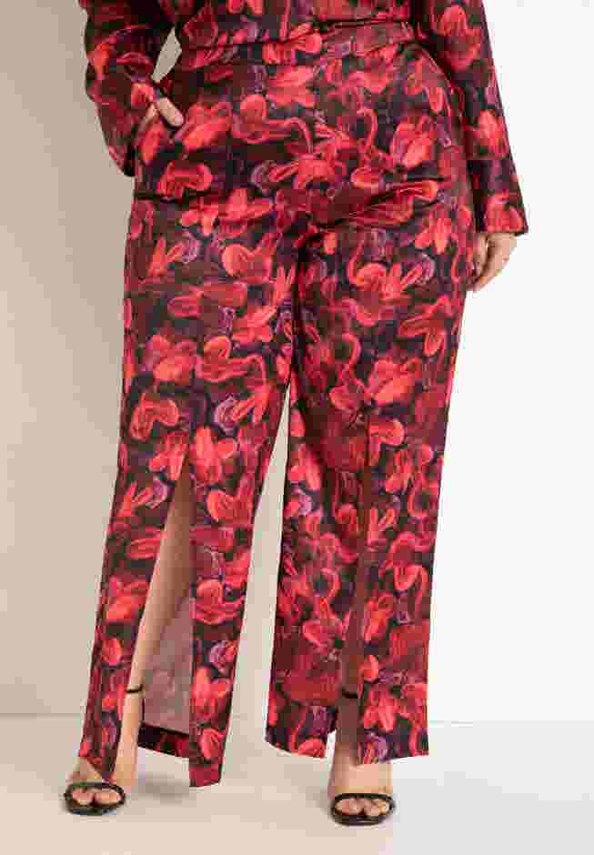 Satin Pant With Slit Leg Detail image number 3