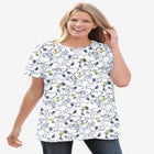 Peanuts White Snoopy Print Crewneck Tee image number 0