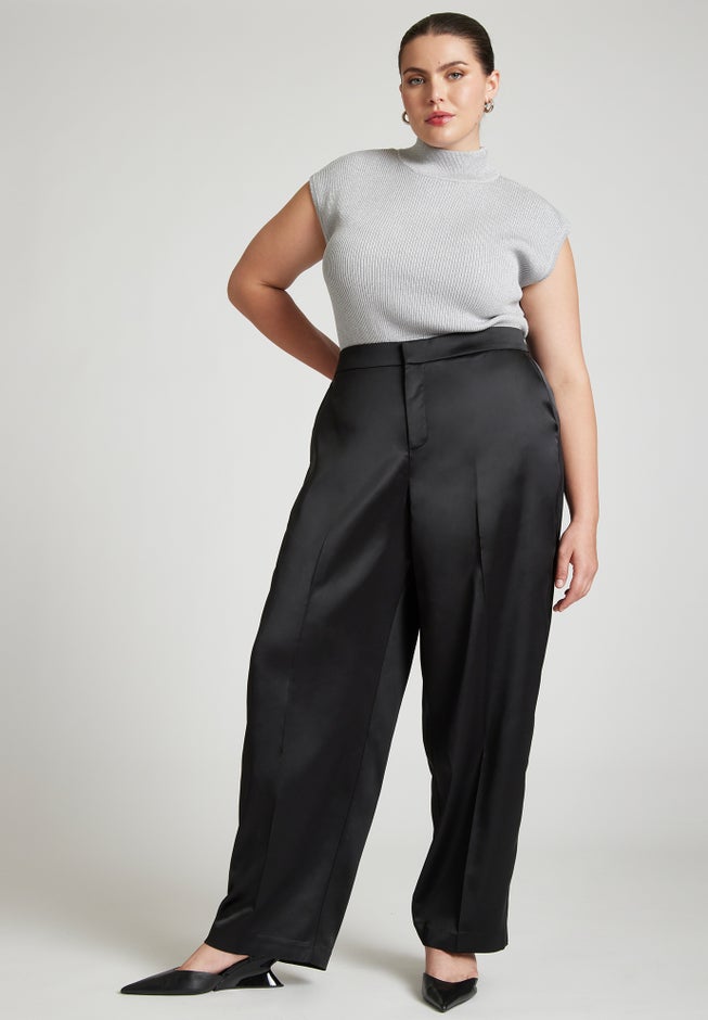 Satin Wide Leg Trouser image number null