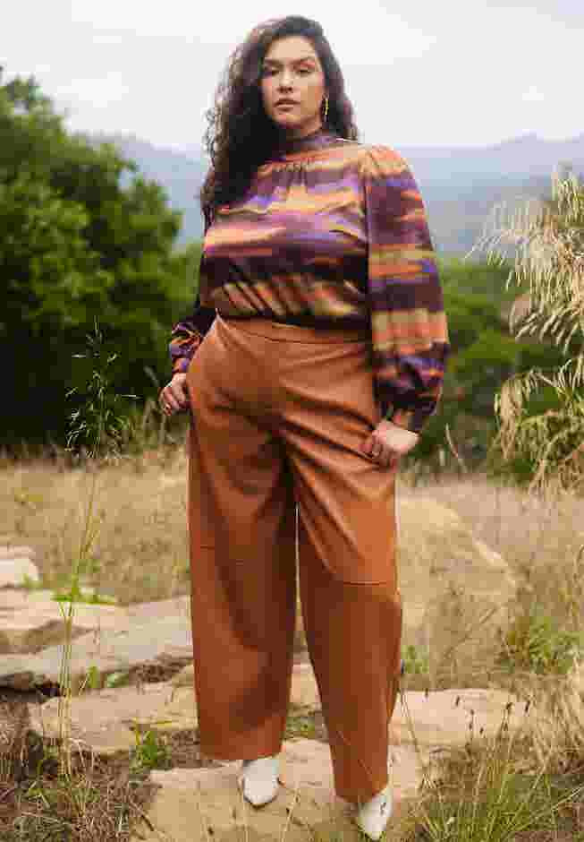 Faux Leather Wide Leg Pant image number 0