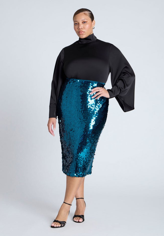 Sequin Pencil Skirt image number null