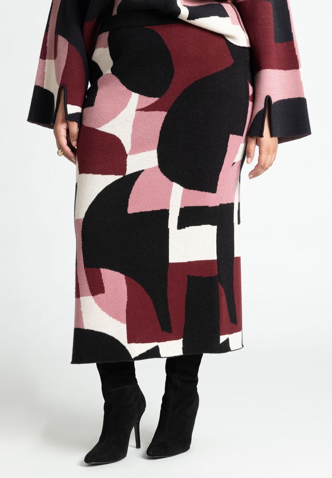 Intarsia Sweater Skirt image number null