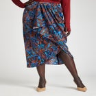 Barkwood x ELOQUII Printed Draped Skirt image number null