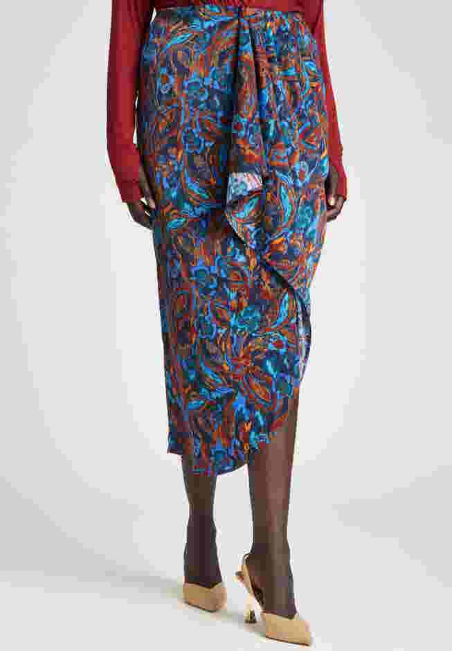 Barkwood x ELOQUII Printed Draped Skirt image number 2