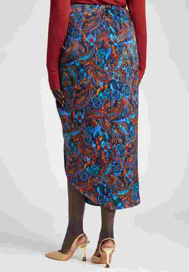 Barkwood x ELOQUII Printed Draped Skirt image number 4
