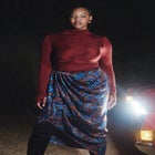 Barkwood x ELOQUII Printed Draped Skirt image number null