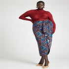 Barkwood x ELOQUII Printed Draped Skirt image number null