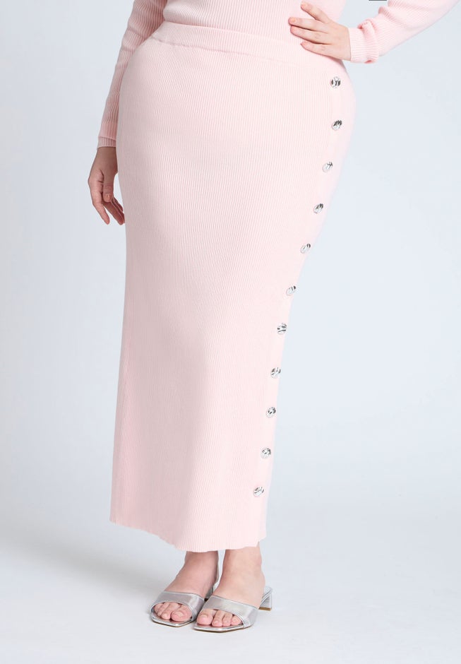 Maxi Sweater Skirt With Button Down Placket image number 1