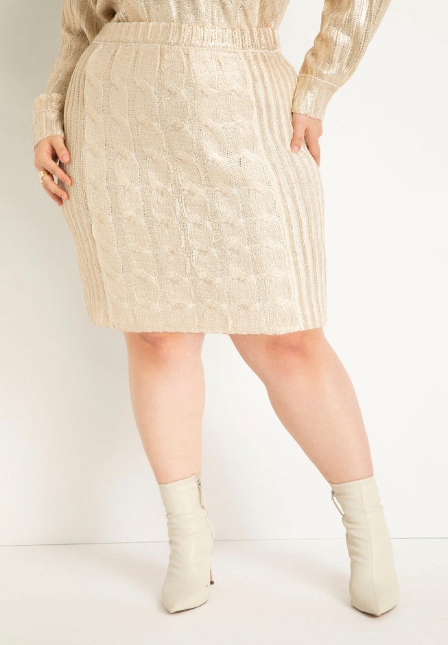 Coated Sweater Skirt image number null