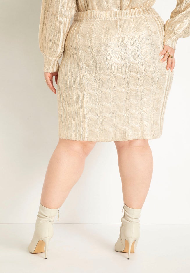 Coated Sweater Skirt image number null