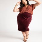 Velvet Column Skirt image number null