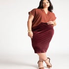 Velvet Column Skirt image number null