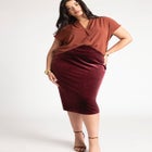 Velvet Column Skirt image number null