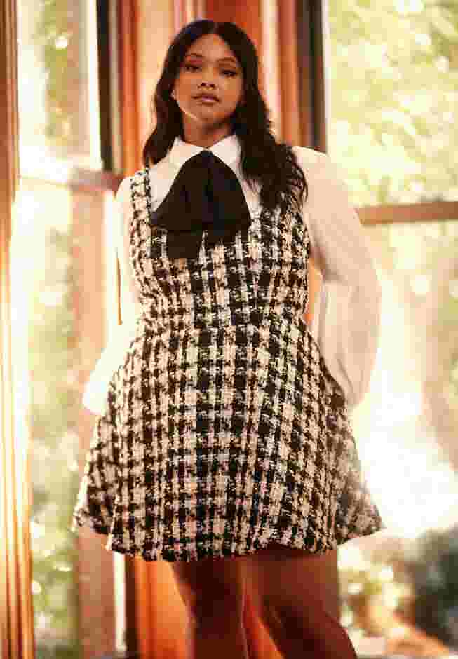 Flare Tweed Mini Jumper image number 3