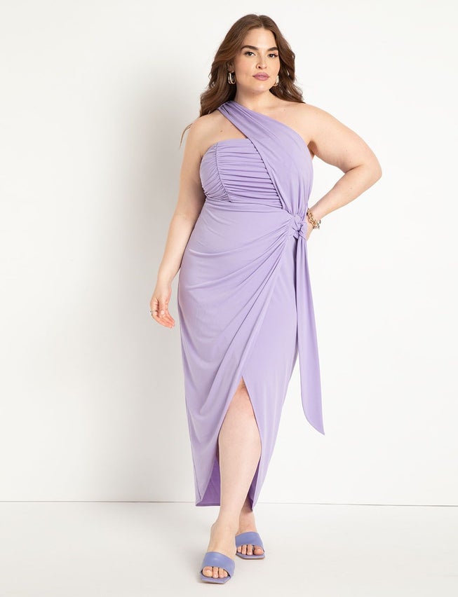 Shirred Wrap Dress image number null