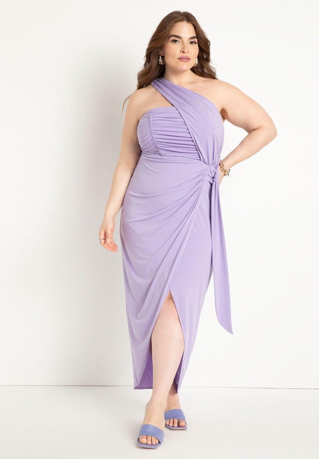 Shirred Wrap Dress image number null