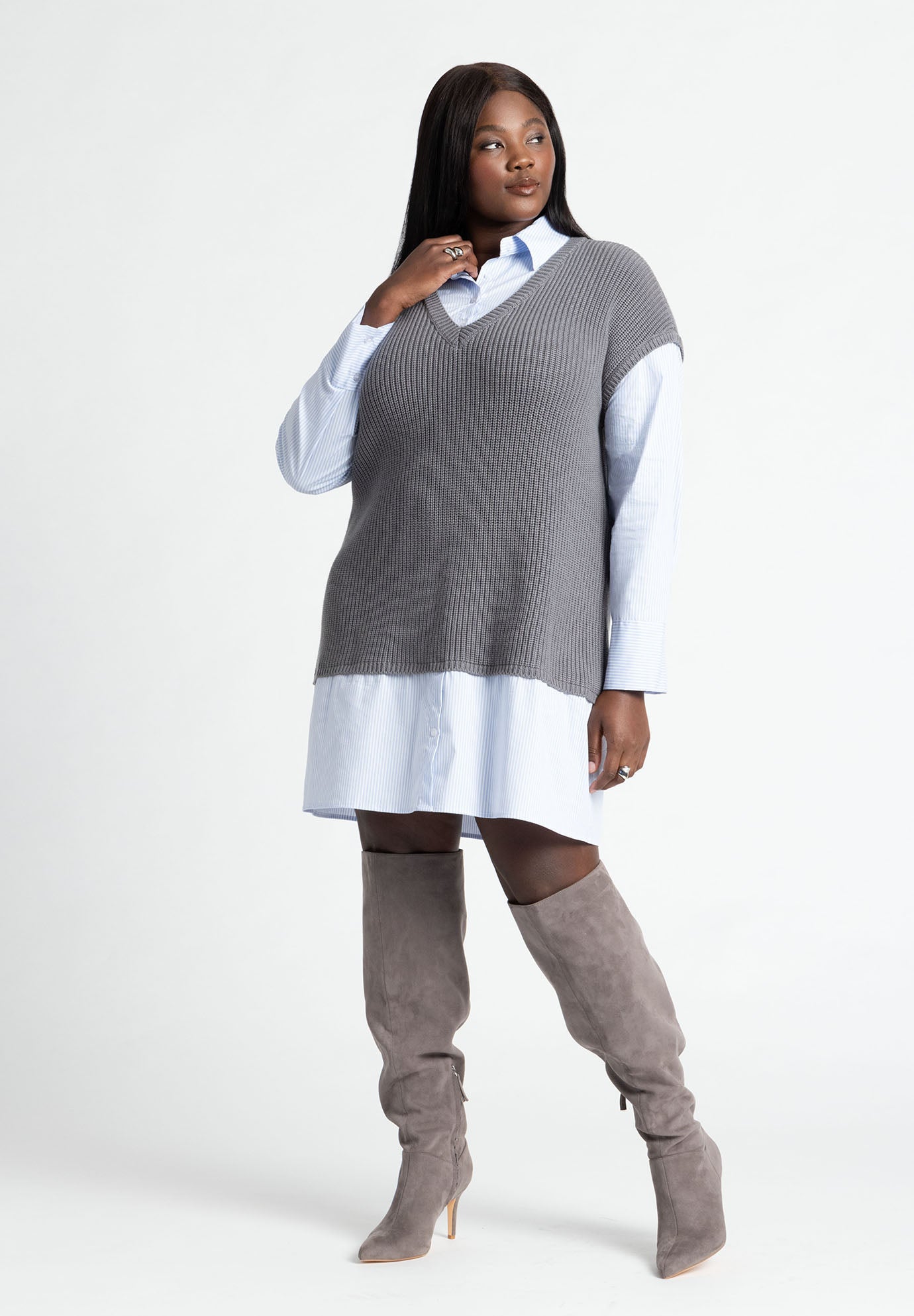 Twofer Shirt Dress image number 1