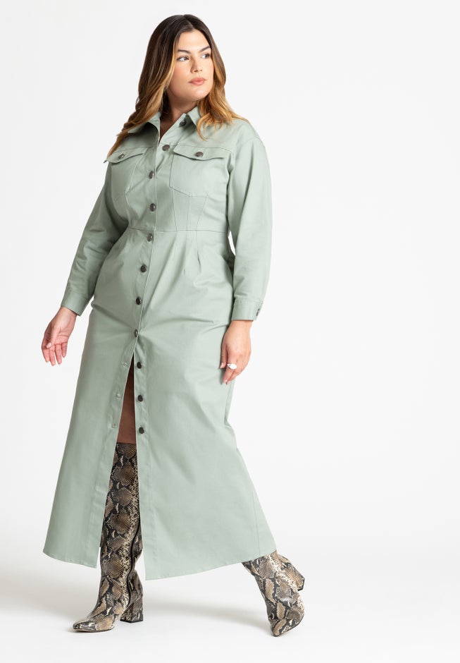 Fitted Twill Dress image number 0