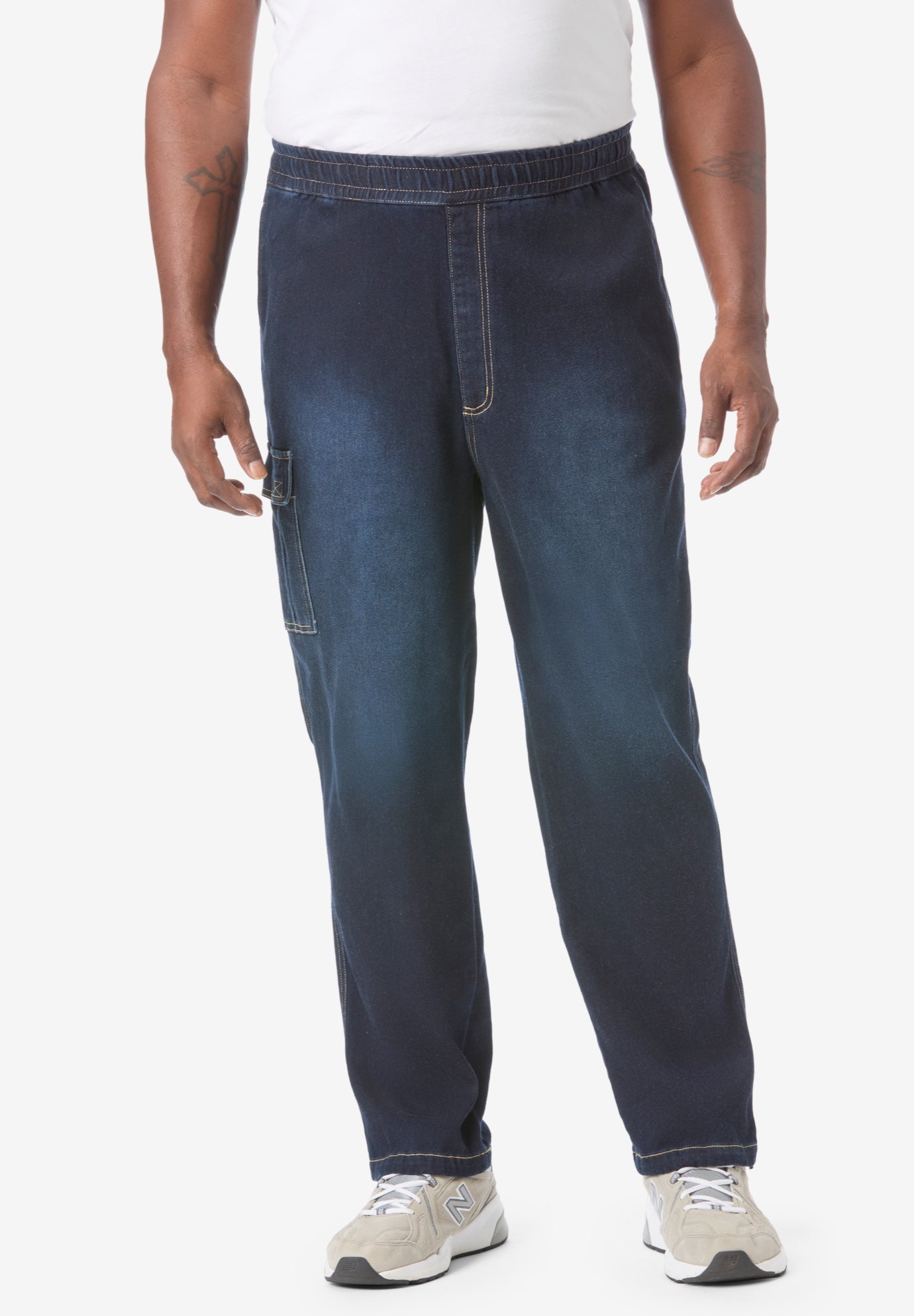 Pull-on Adjustable Denim Sweats image number 0