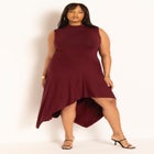 Asymmetrical Hem Jersey Dress image number null