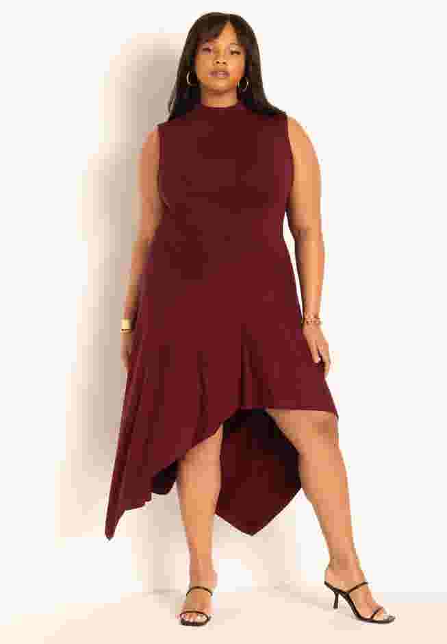 Asymmetrical Hem Jersey Dress image number 0